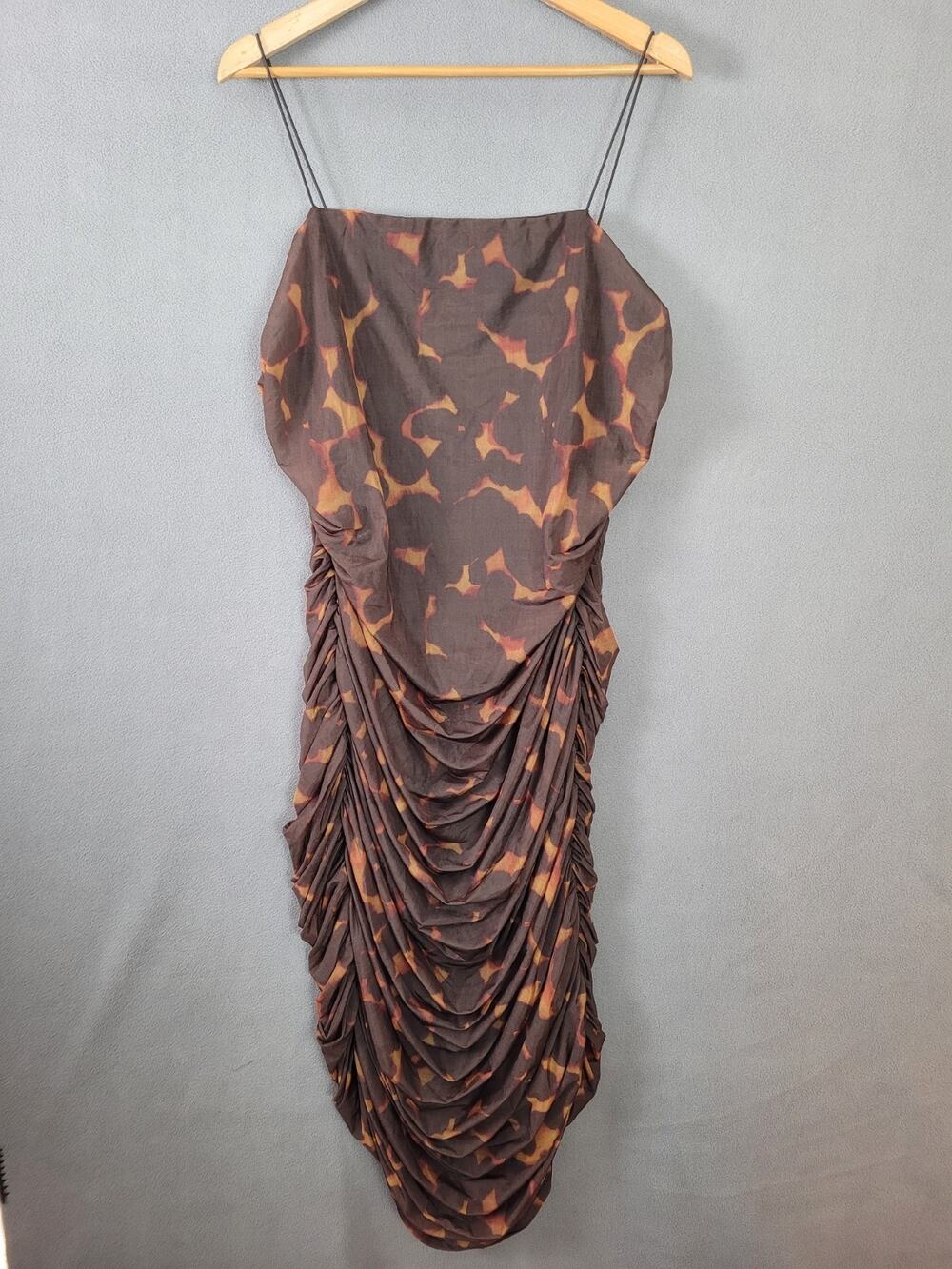 FUTURE COLLECTIVE Women's Bodycon Dress Lined Gathered Ruched Strappy Size XXL